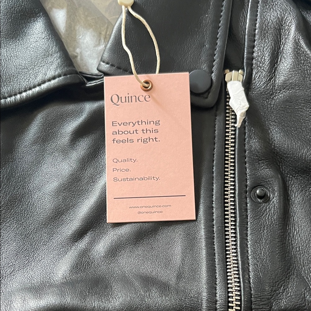 Quince Black Leather Jacket - Picture 2 of 6